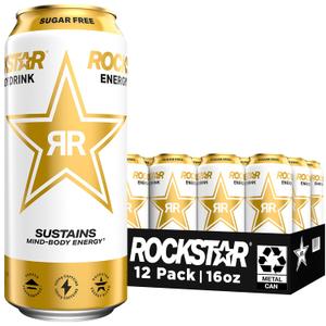 Rockstar Sugar Free Energy Drink, 16 Fl Oz Cans (Pack of 12) (Packaging May Vary), Bb Date: 12/29/2025