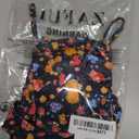 ZAFUL Womens Bandeau Tie Front Floral Ribbed Bikini Set Strapless Two Piece Swimsuit for Beach Vacation Summer Swimwear (Medium, A02 Black)