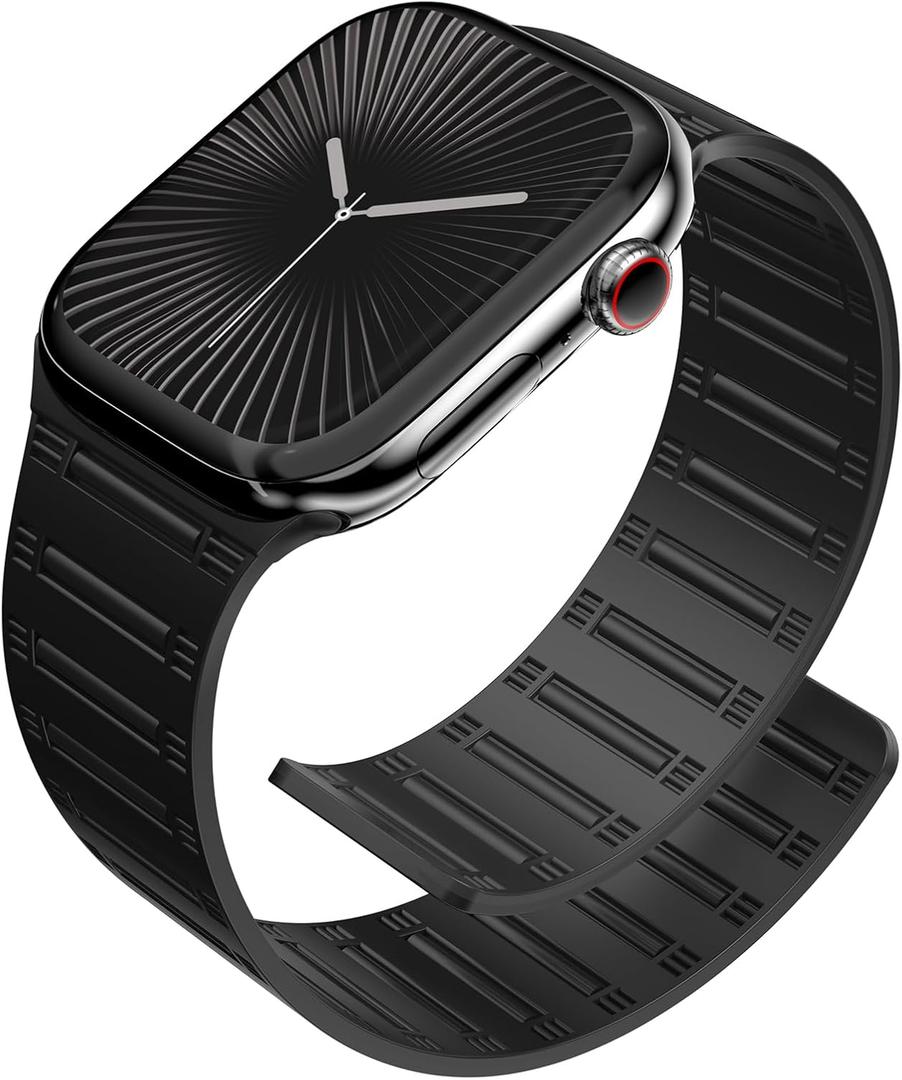 EVIE BAND Magnetic Band Compatible with Apple Watch Bands for Men Women 44mm 46mm 42mm 45mm 40mm 41mm 49mm 38mm, Silicone Loop Sport Strong Strap for iWatch Series 11 Ultra 3 Ultra 2 Se 10 9 8 7 6 5