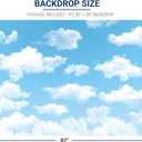 Allenjoy 7x5ft Vinyl Blue Sky White Cloud Backdrop - Not Fabric - Ideal for Newborn, Spring, Kids, Children, Aviator, Birthday Party, Baby Shower, World Travel Background