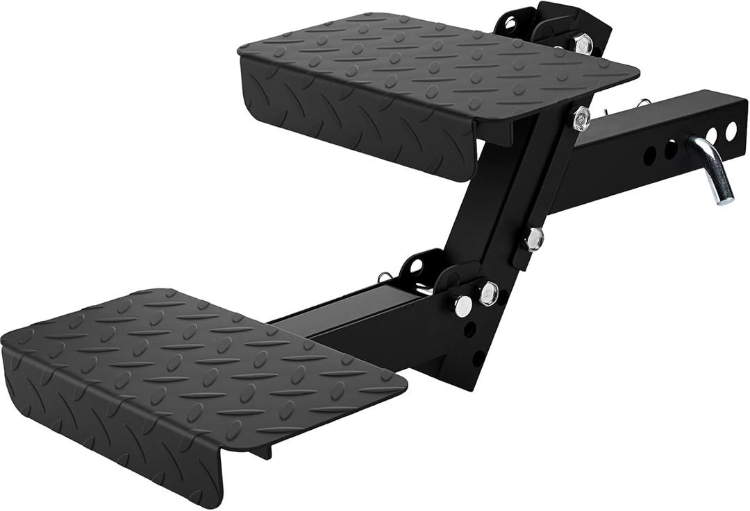 Hitch Step 2 Inch Receiver for SUV Truck RV, Heavy Duty 2 Step Dog Stairs with Adjustable Height, Foldable Dog Stairs & Dog Car Steps, Universal Trailer Hitch Step & Tow Hitch Step