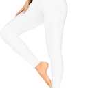 FULLSOFT Buttery Soft Leggings for Women - High Waisted Tummy Control No See Through Workout Yoga Cycling Tights Pants, 1-white, Small-Medium