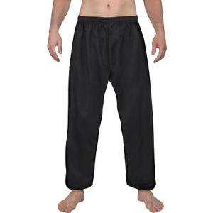 FitsT4 Sports Karate Pants 8oz Middleweight Elastic Waist Martial Arts Pants Perfect for Training or Competition, 000-5 (Size 2-150, Black)
