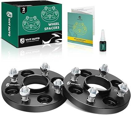 YHTAUTO 5x120 Hubcentric Wheel Spacers 15mm Fits Ford Lincoln Models: Explorer, Mustang, Aviator, Forged 5x114.3mm Tire Spacers 15mm with M12x1.5 Studs 72.56mm Hub Bore 2 PCS, Black