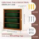 Silipull Golf Bag Tag Collection Display Case Holds 40 Bag Tags 16.54 x 15.35 x 1.77 Inch Wall Mount Wooden Shadow Box W/98% UV Acrylic Door Lockable Storage Display Box for Collection(Brown, Green)