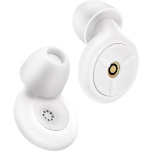 Ear Plugs for Sleeping Noise Cancelling, Dual-Core Filter, Reusable Hearing Protection Up to 48dB Noise Reduction, Flexible Silicone Ideal for Sleep, Focus, (White, One Size)