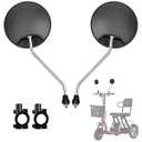 Electric Scooter Rear View Mirrors - Large Viewing Angle Rearview Mirror for Mobility Scooter & Wheelchair Assist Aids, 2PCS