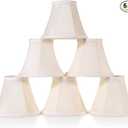 Wellmet Chandelier Shades, ONLY FOR CANDELABRA BULBS, Clipon Fitter Lamp Shades, 3" x 6" x 5", Set of 6, Cream White