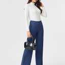 AFITNE Women's Wide Leg Jeans High Waist Pull On Jeans Trendy Loose Denim Pants with Stretchy Denim Like Material (Blue, XS)