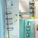 ADOVEL 4 Layer Corner Shower Caddy, Stainless Steel Constant Tension Pole Shower Organizer, Adjustable Corner Shower Shelf, Rustproof 3.3 to 9.8 ft
