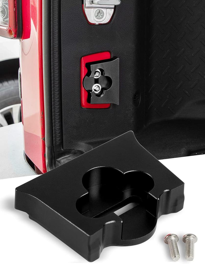 Savadicar TL01 Tailgate Limiter, Aluminum Alloy Rear Trunk Door Latch, Tail Gate Stopper for 2007-2018 Jeep Wrangler JK JKU 2-Door & 4 Door, Tailgate Replacement Accessories, Black