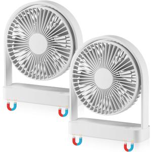 Magnetic Cruise Ship Fan, Portable USB-C Desk Fan with Strong Magnet Base, Adjustable 3 Speed & Quiet Operation, Ideal for Cruises Office Home Travel 2 Pack