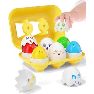 Yetonamr Easter Eggs Toys for Babies Boys Girls Kids, Toddler Easter Basket Stuffers Prefilled Easter Eggs with Toys Inside Filled Infant Montessori Toys Gifts for Toddlers Babies Boys