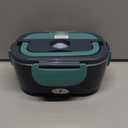 Electric Lunch Box 80W Heated Lunch Box for Adults 12/24/110V Portable Food Warmer LunchBox with 304 Stainless Steel Container for Office/Car/Truck(1.5L) Green