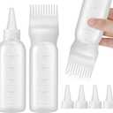 Pimoys Hair Oil Applicator Bottles Dye Brush for Women Scalp, Hair Color Products Things with Root Comb, White 2 Pack