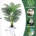 Artificial Palm Tree with White Tall Planter, 5ft Tall Potted Artificial Silk Palm Tree Plant, Fake Tropical Plant, Home Office Floor Room Decor Plants Indoor Outdoor, Housewarming Gift