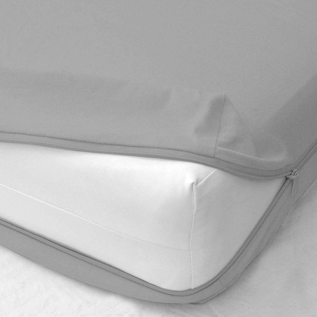 Zipper Fitted Sheet - King Size, 12 Inch Deep Pocket, Hotel Quality Brushed Microfiber Bottom Sheet, Soft Wrinkle-Free, Shrinkage and Fade Resistant, 1 Fitted Sheet Only (Light Grey)