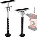 RV Slide Out Support Jacks with Flat Top Block, Adjustable from 20" to 48"