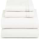 Hearth & Harbor Full Size Sheets - 4 Piece Bed Sheet Set, Hotel Luxury Double Brushed Bed Sheets - Extra Soft Bedding Sheets & Pillowcases, Full, White