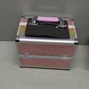 Joligrace Makeup Train Case Makeup Case Organizer Portable Cosmetic Box Storage with 2 Trays Mirror Locking Make Up Travel Case for Nail Kits Cosmetics Craft Traveling Makeup Box Mermaid Pink