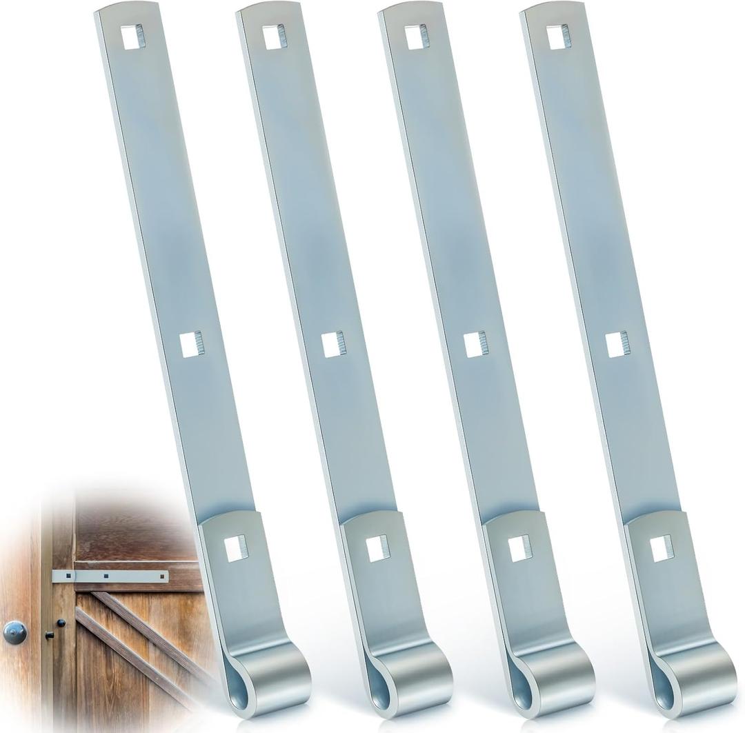 Yaocom 4 Pack 12" Zinc Strap Hinge Heavy Duty for Gates, Tool Sheds, Barns and Other Swing Doors (Silver)