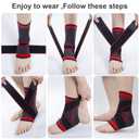 Ankle Support Set of 2 Compression Brace Support Adjustable Sleeve for Injury Recovery, Joint Pain, Arch Brace Support & Foot Stabilizer, Ankle Wrap Protect Against Ankle Sprains or Swelling (Medium, Red)