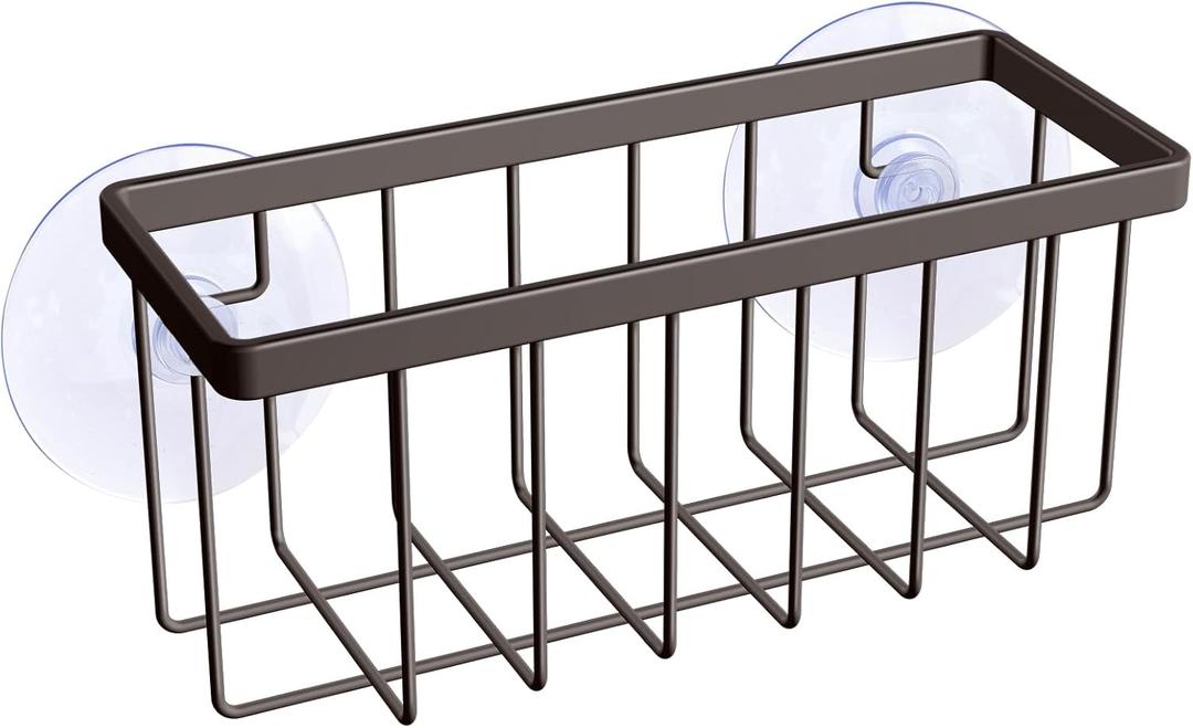 Kitchen Sponge Holder,Sponge Holder for Kitchen Sink Scution,Sink Caddy (Bronze)