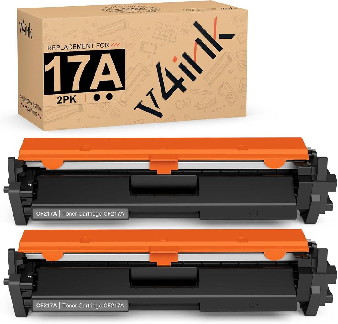 V4ink Compatible Toner Cartridge Replacement for HP 17A CF217A with Pro MFP M130nw M130fn M130fw M130 M130a M102 M102a M102w Printer (Black, 2-Pack)