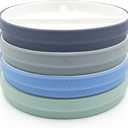 Elk and Friends Kids 6.7 Porcelain Divided Plates with Silicone Sleeves | Suitable for Babies/Kids/Toddlers | Microwave & Dishwasher Safe | Non Slip | Snack Dishes