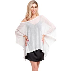 2 x Patelai Women Sheer Poncho Top Mesh Lightweight Poncho Shawl Bolero Asymmetrical Cape Shrug Cover up Summer