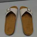 Women's Cork Footed Sandals Women Dressy Summer Beach Essentials Genuine Leather Sandals with Adjustable Buckle Comfortable Arch Support Women's Footwear Size 10