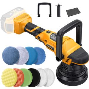 Brushless Cordless Car Buffer Polisher for Car Detailing, 15mm Dual Action, Compatible with DeWalt 20V MAX, 5-Speed Control, Includes 5-inch Polishing Pads (Tool Only, NO Battery / Charger)