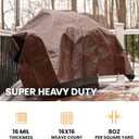 WHITEDUCK Super Heavy Duty Poly Tarp Cover 16 Mil with Grommets and Reinforced Edges (Brown- 16 Mil, 10' x 12')