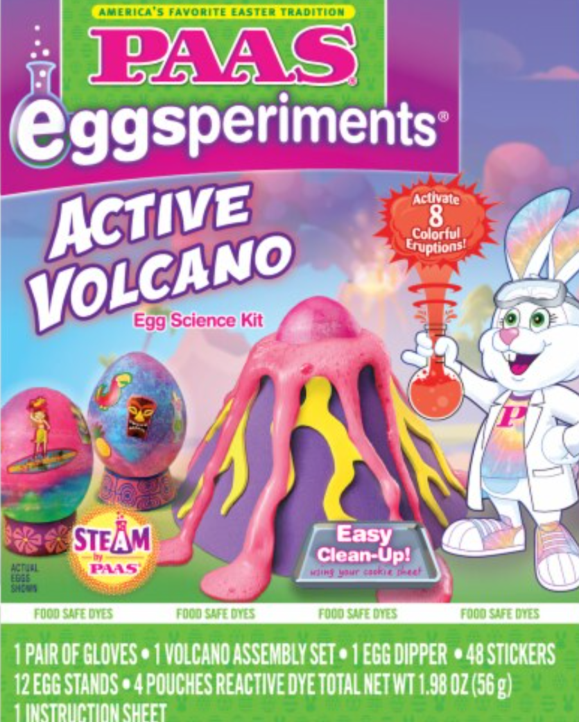 PAAS Eggsperiments Active Volcano Egg Science Kit — Easter Bunny holiday NEW