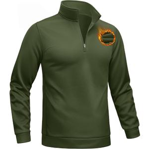 TACVASEN Men's Quarter Zip Pullover Sweatshirts Lightweight Fleece Lined Thermal Sweatshirts 1/4 Zip Golf Sweaters (XL)