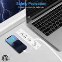 Recessed Power Strip, Furniture Plug in 3 Outlets & Fast Charging 20W PD USB-C Port & 18W/3A QC3.0 USB-A Ports Drawer Outlet with 10 FT Flat Extension Cord, White Desk Grommet Outlet for Table Top