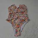 ZAFUL Women's Cute One Piece Swimsuit Tummy Control Slimming Swimwear Floral Double-Strap Back Cut Out Bathing Suit Medium