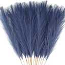 20Pcs Navy Blue Faux Pampas Grass Decor, 21.7" Pompas Grass Flower Arrangement and Vase Filler for Boho Home Wedding Decoration