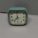 4.5" Vintage Retro Analog Alarm Clock, Super Silent Non Ticking Clock with Manual Light, Snooze, Battery Operated, Simply Design, for Living Room, Bedroom, Bedside, Desk(Green)