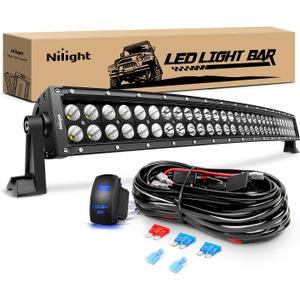 Nilight - ZH410 32Inch 180W Curved LED Light Bar Work Light Spot Flood Combo Offroad Driving Lights with 16AWG Wiring Harness Kit