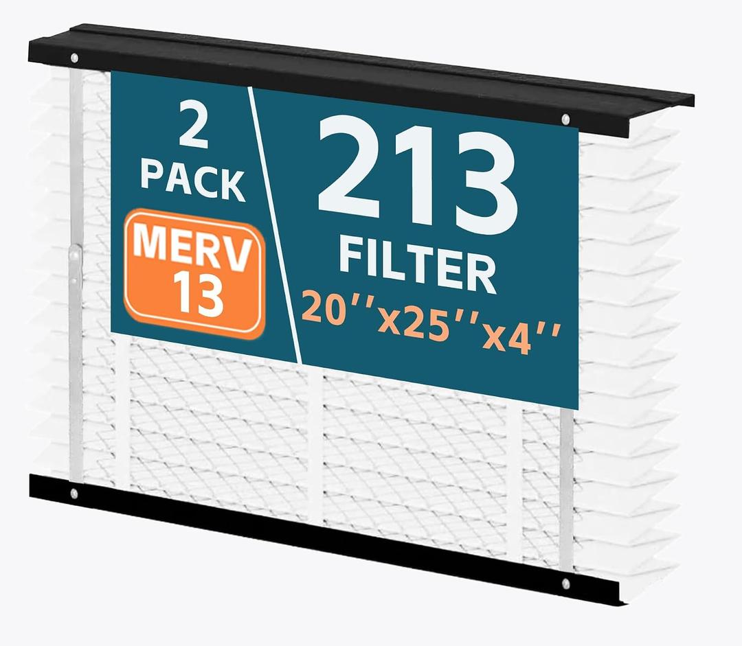 2-Pack 213 Replacement Filter, MERV 13, Compatible with AprilAire Whole House Air Purifiers Models 1210, 1620, 2210, 2216, 3210, 4200, 20x25x4 In
