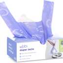 Ubbi Disposable Diaper Sacks, Lavender Scented, Easy-To-Tie Tabs, Diaper Disposal or Pet Waste Bags, 200 Count