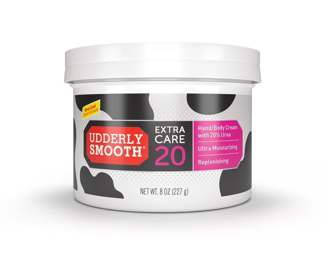 Udderly Smooth Extra Care Hand, Body & Foot Cream with 20% Urea, Daily Moisturizer to Restore Dry or Irritated Skin, Dermatologist Tested, 8 Oz (8 Ounce (Pack of 1))