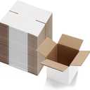 Calenzana 6x6x6 Inches Shipping Boxes Set of 40, White Corrugated Cardboard Box for Packing Mailing Small Business