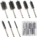 MAXMAN Stainless Steel Bore Brush, 8pcs Wire Brush for Drill, Durable Metal Bristles Twisted, 8 Size Set Multiple Diameter Options, 1/4 Inch Hex Shank, for Power Drill Impact Driver & Tube Cleaning