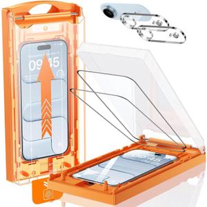 MRGLAS TOP 9H+ Glass 2+2 Packs for iPhone Air Screen Protector with Camera Lens Protector [Zero Bubble, Auto-Dust Removal] [10X Military Protection] iPhone Air 6.5" Tempered Glass Full Edge Coverage