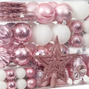 XmasExp 99-Pack Christmas Ball Ornaments Assorted Shatterproof Christmas Tree Decorations with Hand-held Gift Package for Xmas Tree,Home,Party(Baby Pink)
