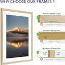 20X28 Poster Frame, Display Pictures 16X24 with Mat or 20X28 Without, Wall Hanging Frames, Natural Oak, 3 Pack