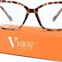 VMJFBJ Blue Light Glasses for Woman, Fashion Cat Eye Anti Blue Light Blocking Glasses Women, TR90 Lightweight Computer Glasses for Gaming & Screen Use, Reduce Eye Strain & Improve Sleep,Tortoise