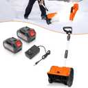 Cordless Snow Shovel 13", 48V 600W, 2×4.0Ah Batteries & Quick Charger, 12" Width 8" Depth, 25FT Throw Electric Snow Blower with Directional Plate & Adjustable Handle for Driveways & Sidewalks(Orange)